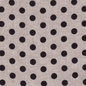 Black Polka Dot on Natural Linen