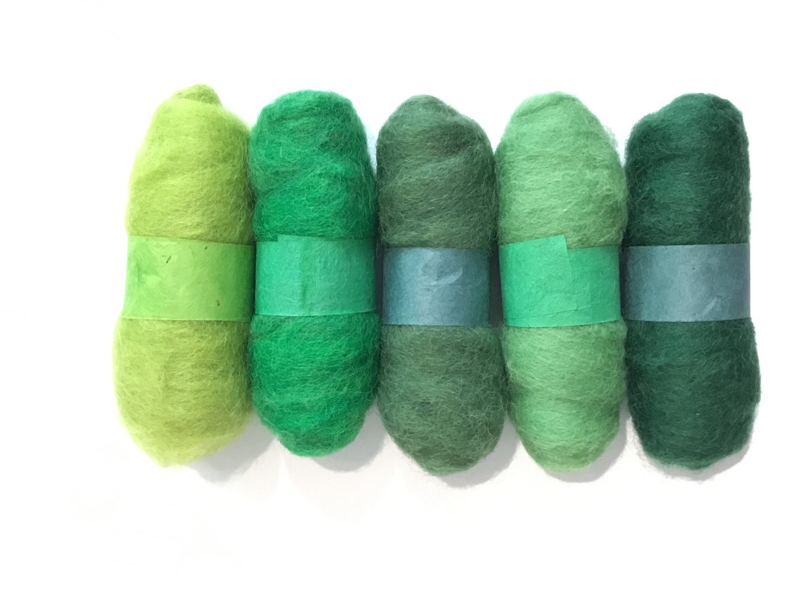 Wool Tops – 5 Pack of Greens-2 20g
