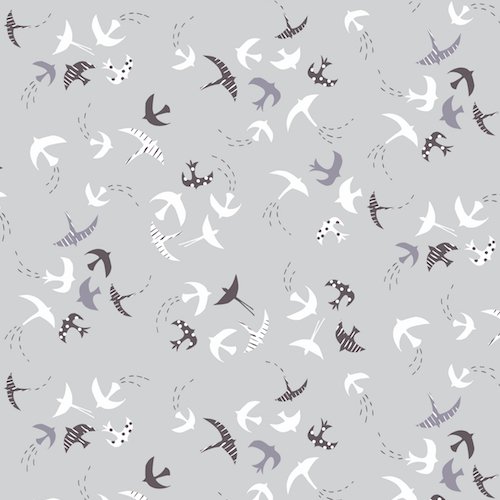 Ditsies Bird Fat 1/4 – Silver by Dashwood Studios