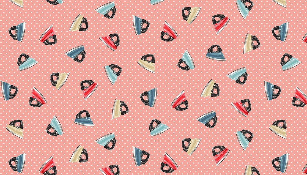 Stitch In Time Fabric – Irons Pink