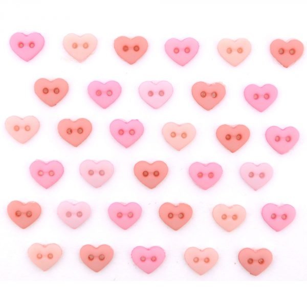 Tiny Hearts – Rose button pack