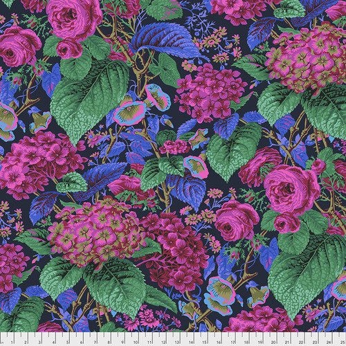 Philip Jacobs – Rose & Hydrangea – Navy Fabric