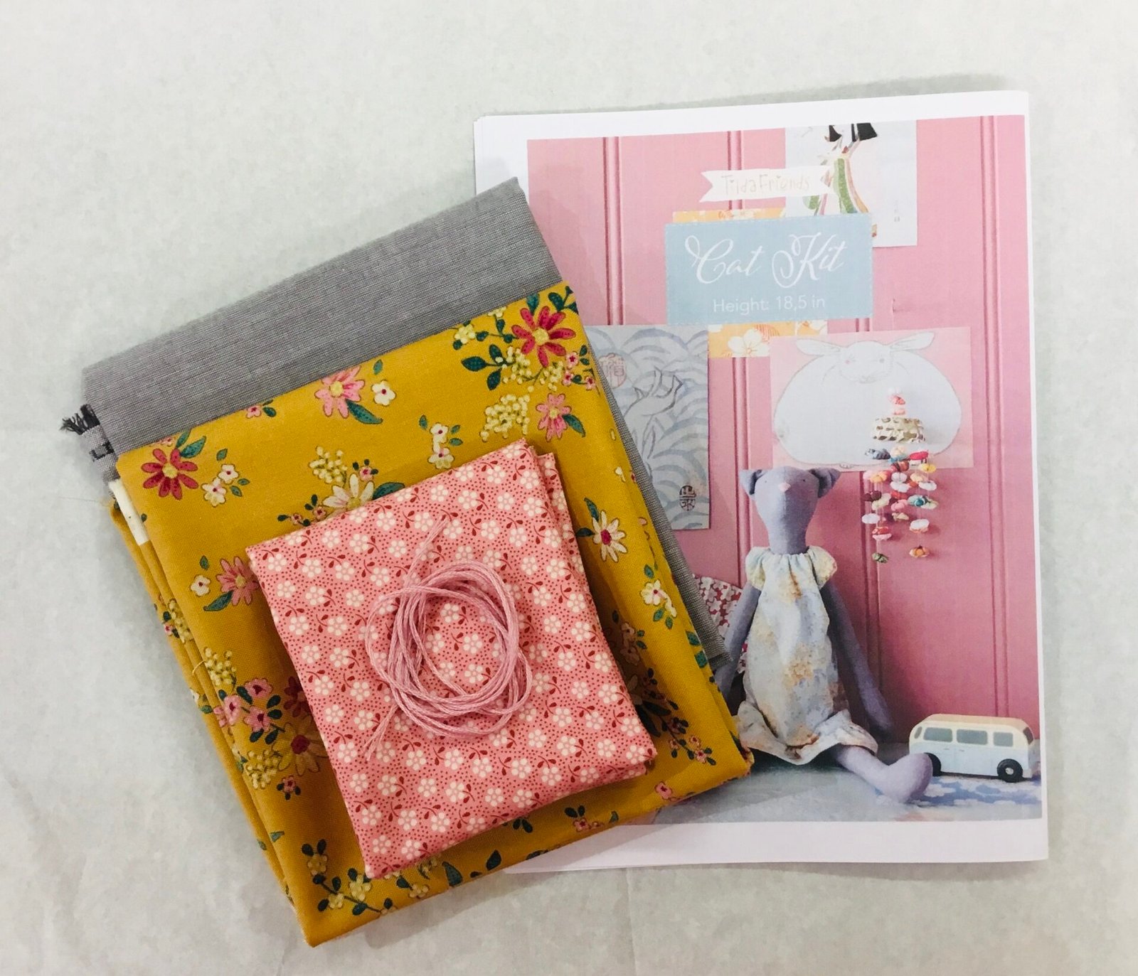 Tilda Cat Sewing Kit – Yellow Dress