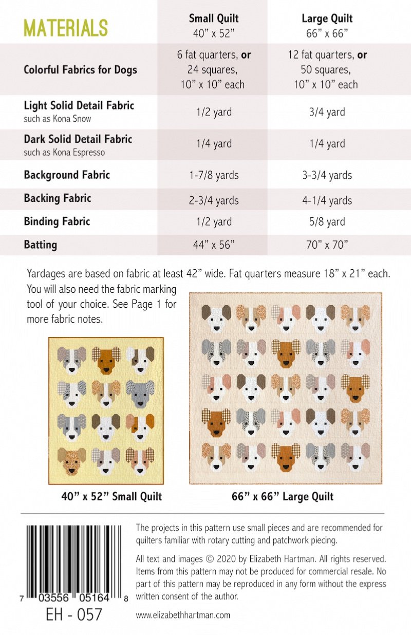 The Puppies Quilt & Pillow Pattern by Elizabeth Hartman