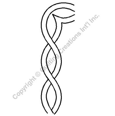 Border Stencil – 3″ Cable Corner Quilting border
