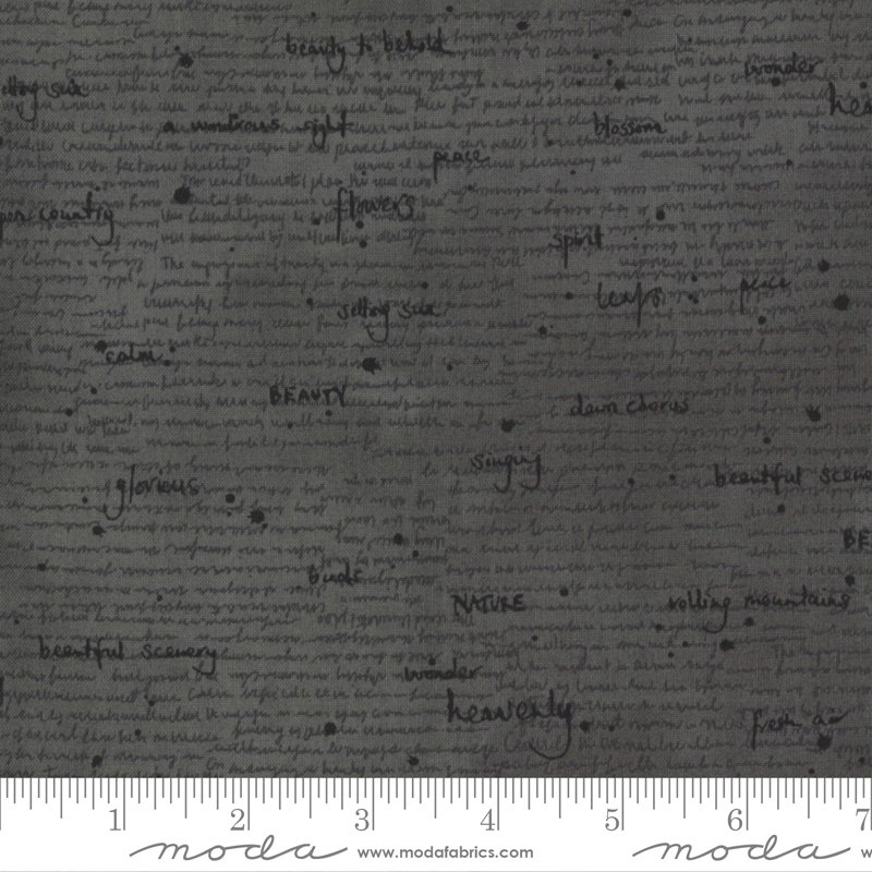 Janet Clare – Botanicals – Graphite Notes Fabric