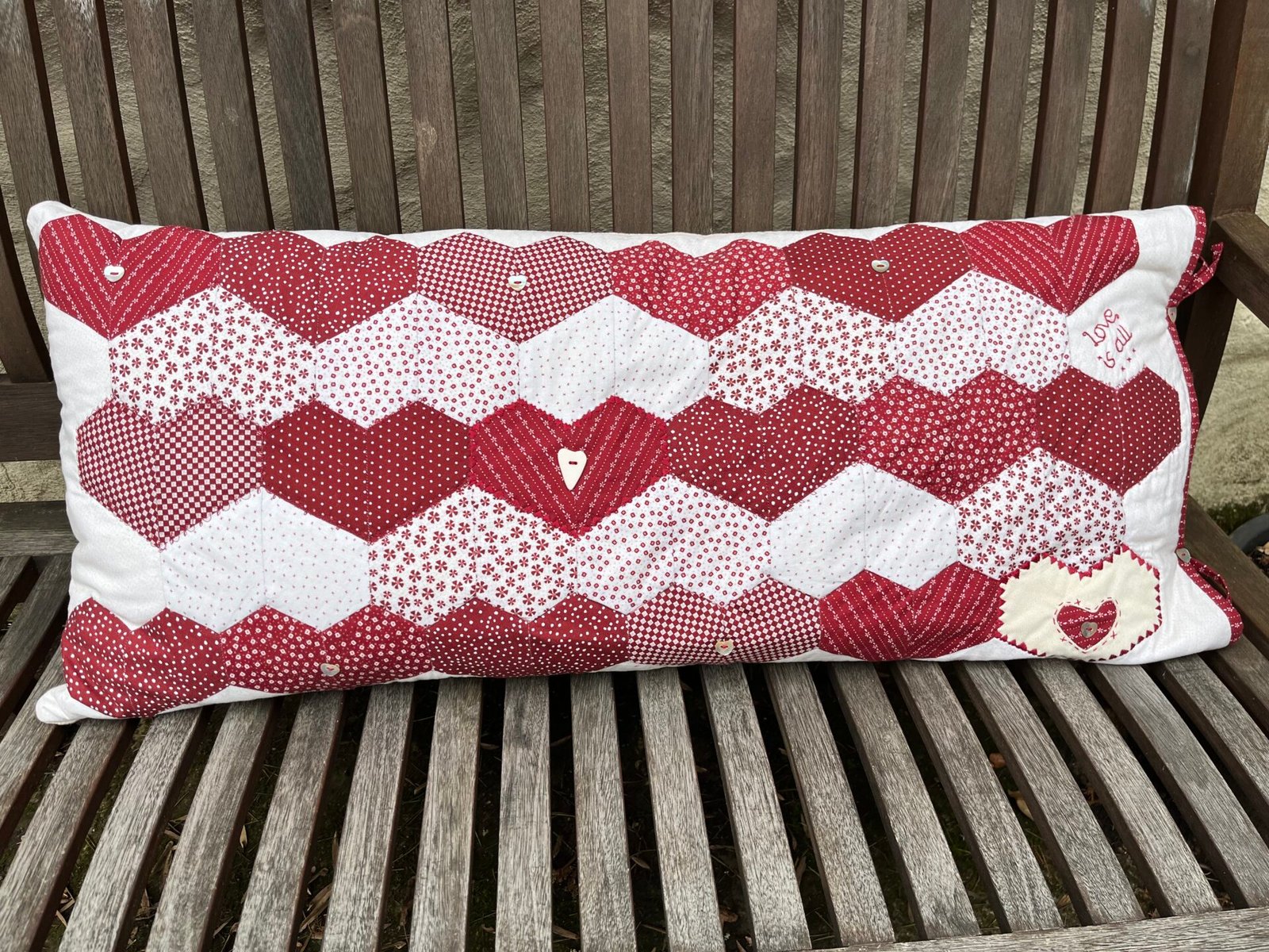 Colour of Love  Hearts Paper Pieced Cushion Pattern by Michelle