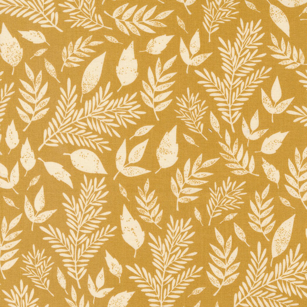Flower Press – Foliage on Gold Fabric