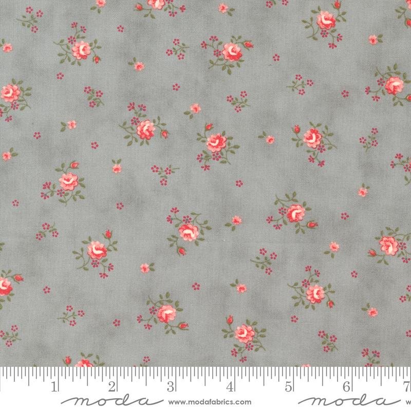 Collection Etchings – Small Roses on Slate Fabric