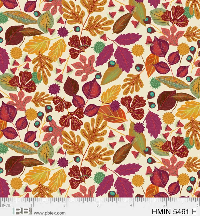 Harvest Minis – Autumn Leaves on Ivory Fabric