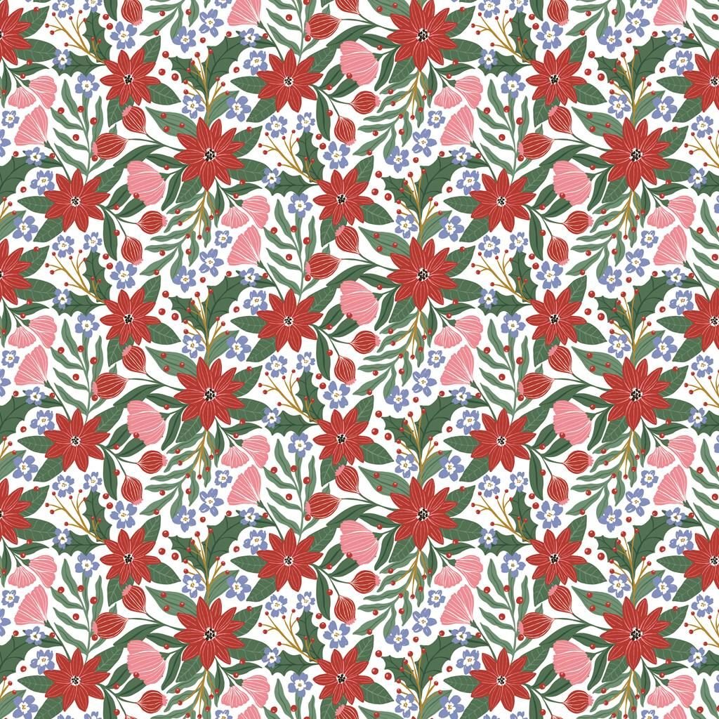 A Pear-fect Christmas – Flowers Dancing White Fabric