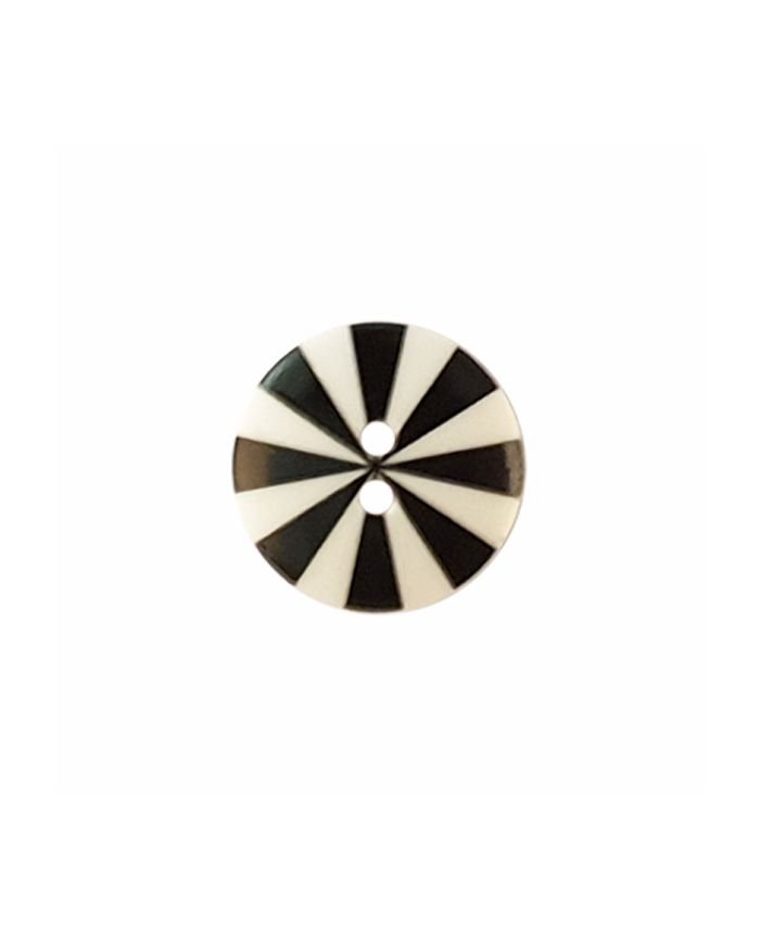 Kaffe Fassett Button – Radiate 20mm – Black & White