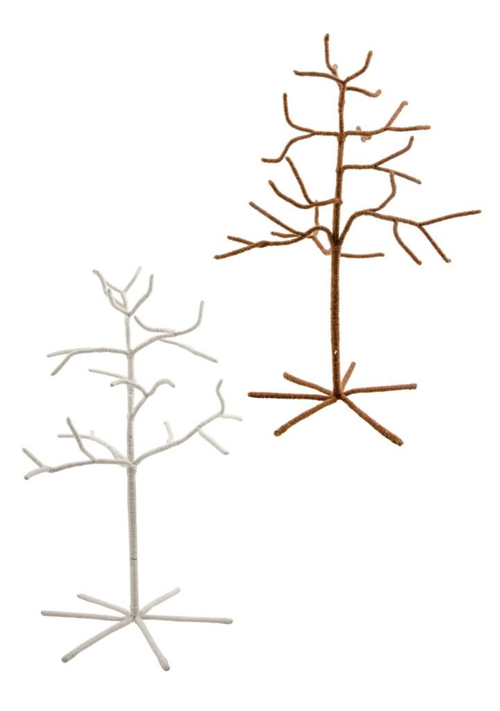 felt display tree for decorations white