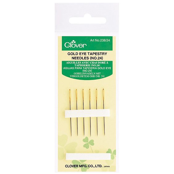 Clover Gold Eye Tapestry Needles – Size 24 (Pack of 12)