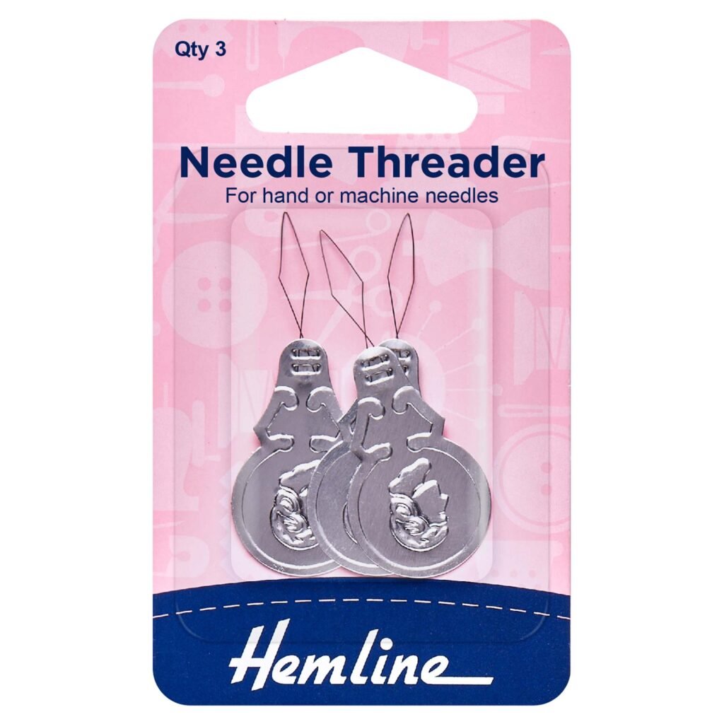 Hemline aluminium needle threader, pack of 3