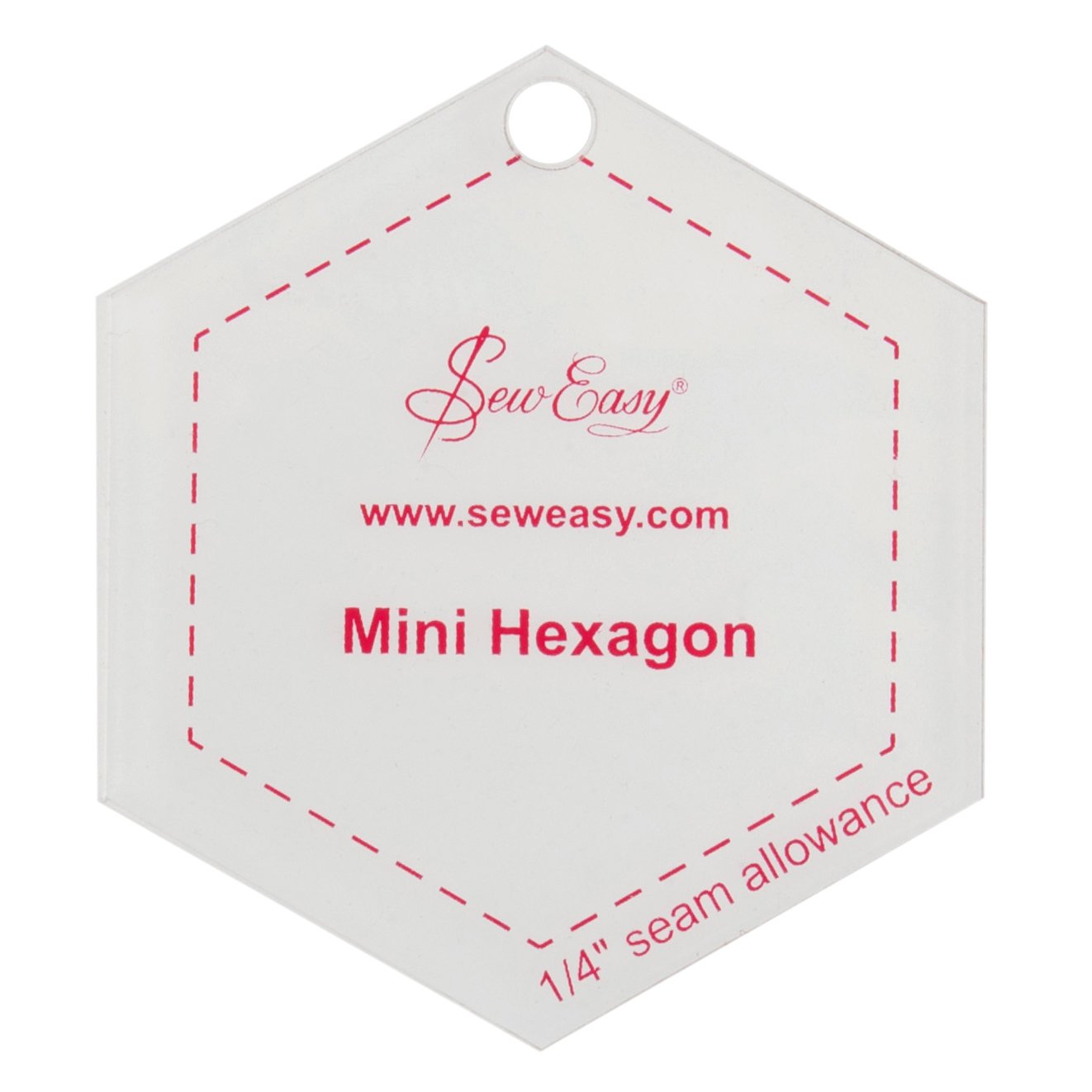 Sew Easy Mini Hexagon Template – 2.87 x 2.5in