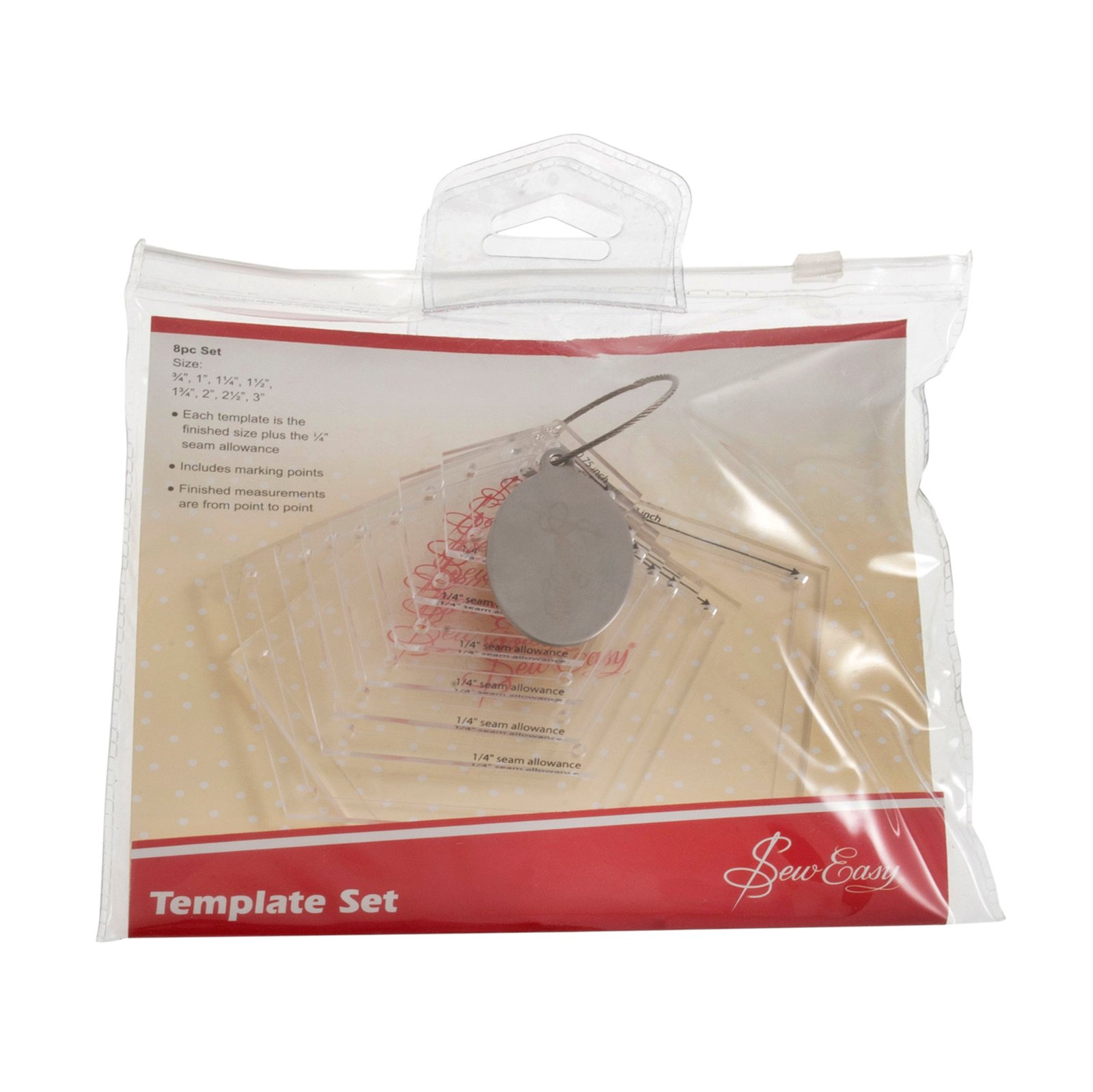 Sew Easy Mini Pentagons Acrylic Template Set – 8 Sizes 0.75 to 3in