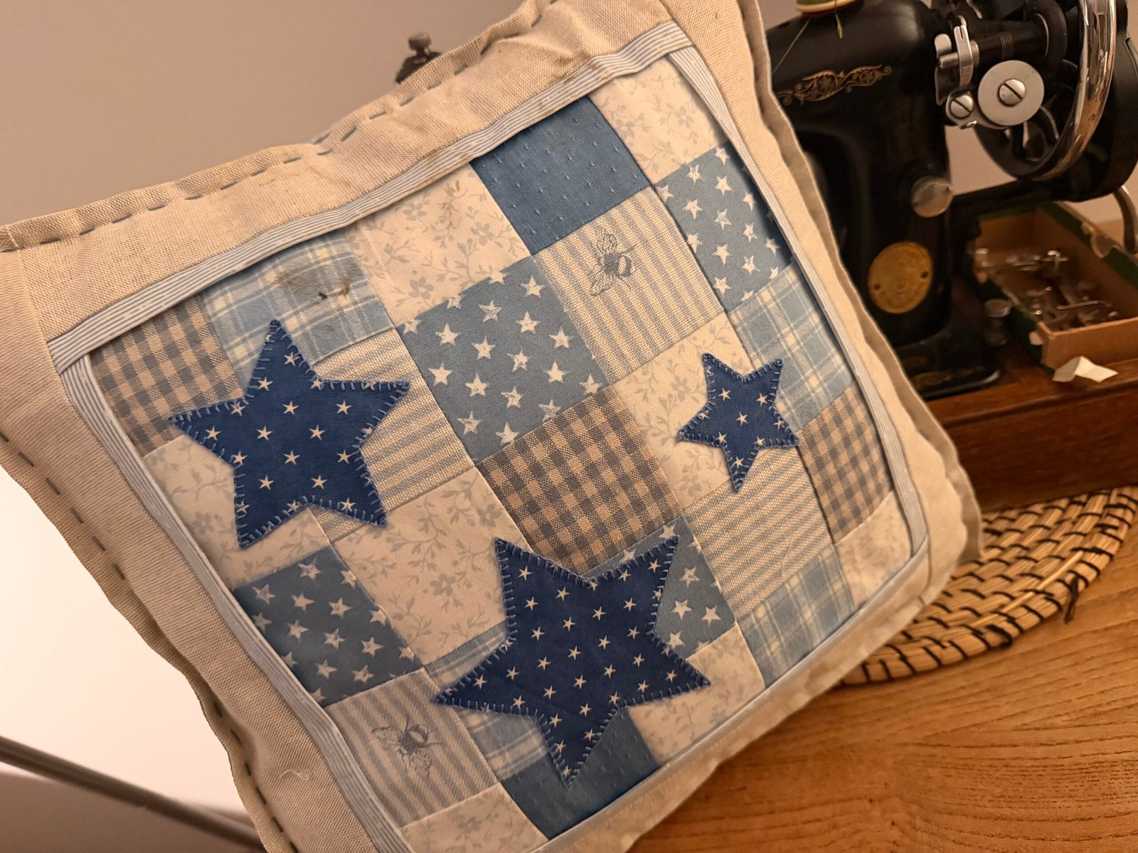 Patchwork Star Cushion Kit – Blue